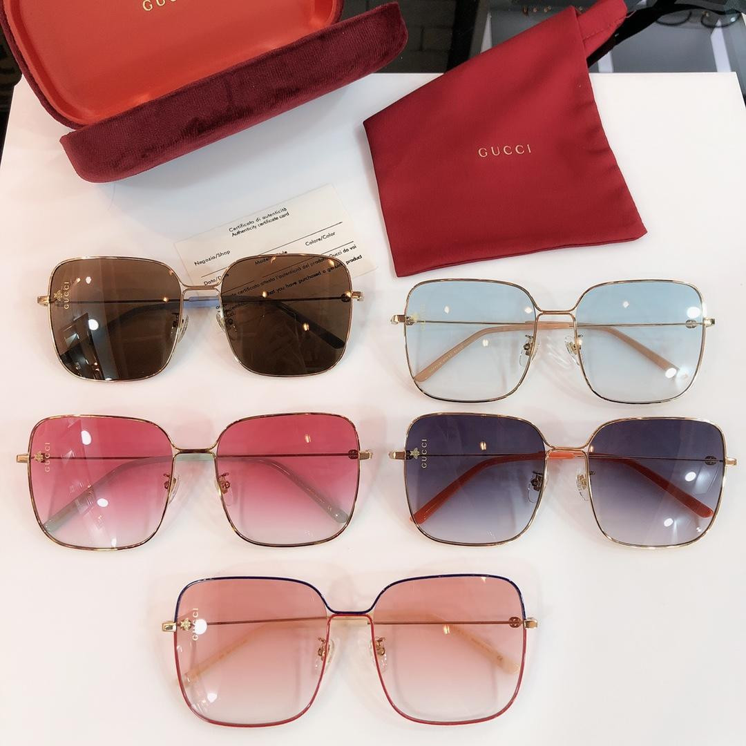 G*u*i rectangular-frame metal sunglasses 541368