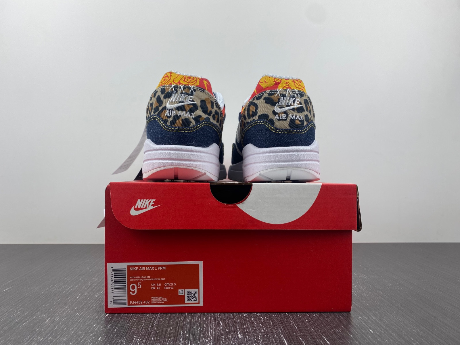 nike air max 1 premium denim leopard men