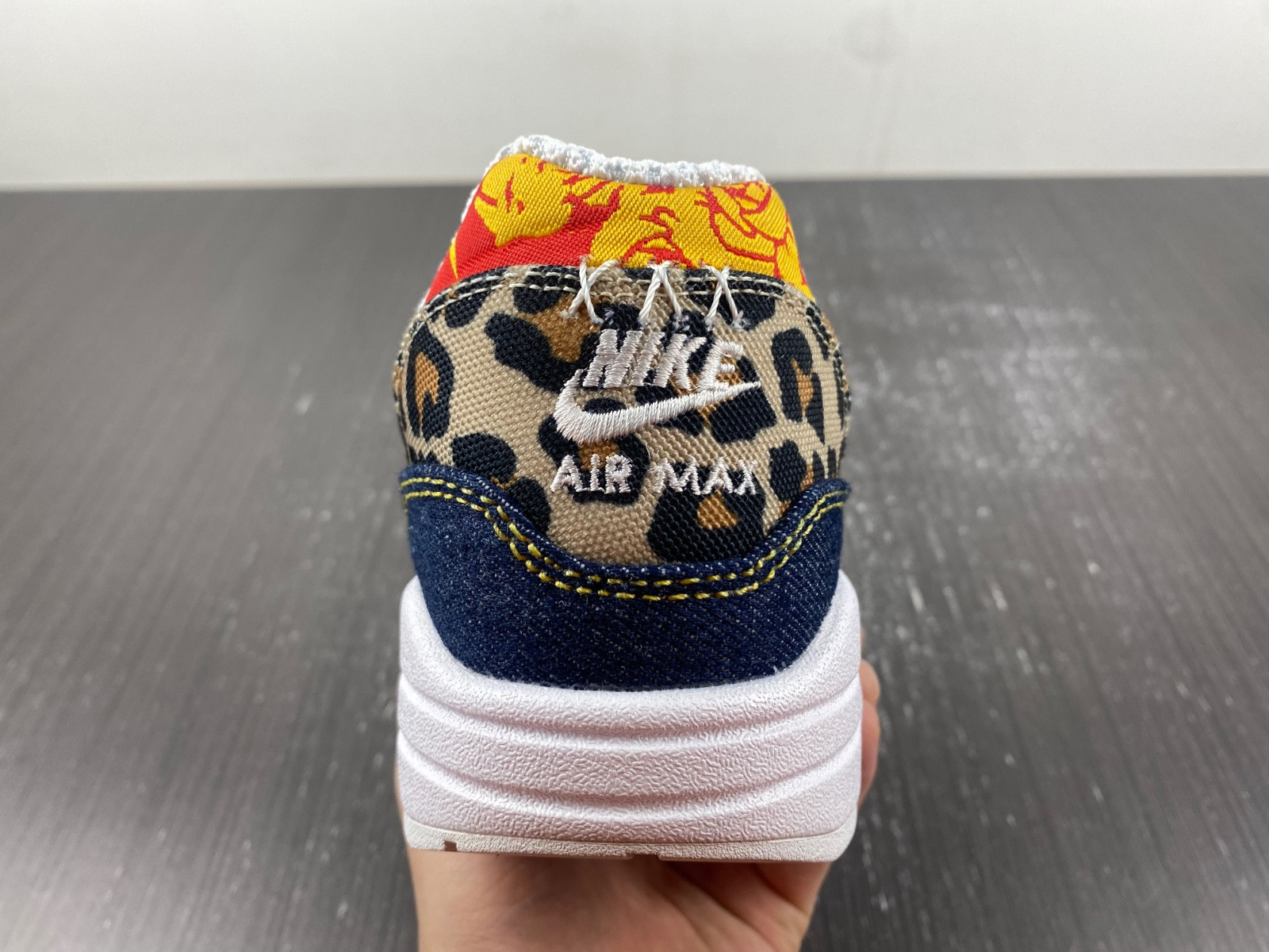 nike air max 1 premium denim leopard men