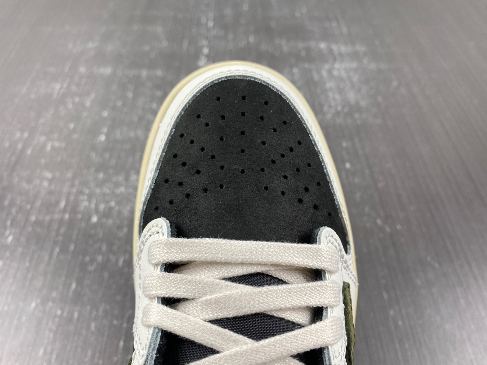 jordan 1 retro low og sp travis scott olive (ps) kids dz5909-106