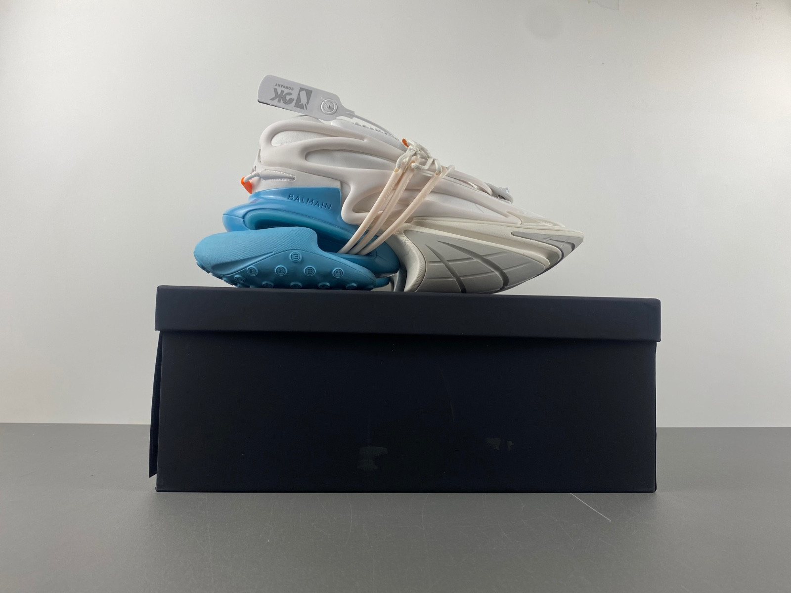balmain neoprene and leather unicorn low-top sneakers