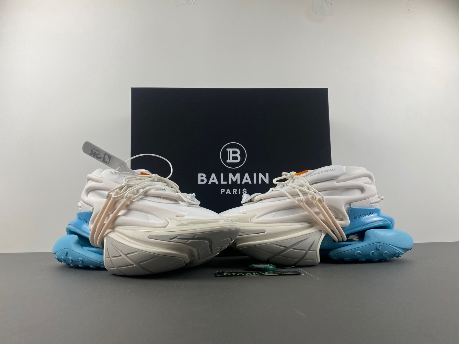 balmain neoprene and leather unicorn low-top sneakers