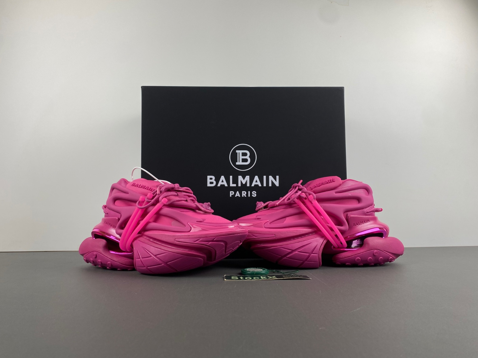 balmain neoprene and leather unicorn low-top sneakers