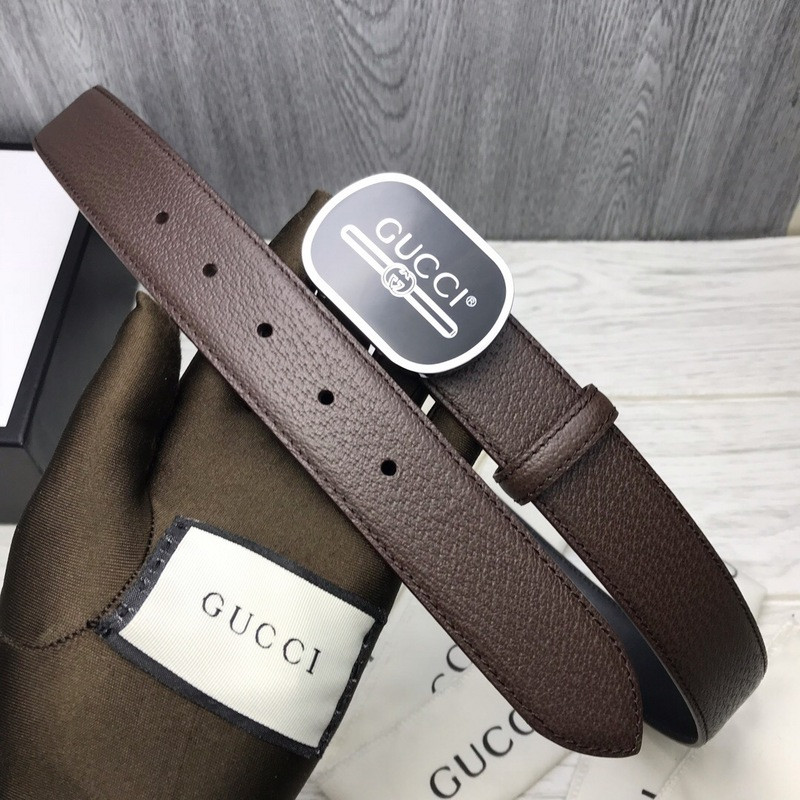G*u*i leather belt with G*u*i print buckle 547754