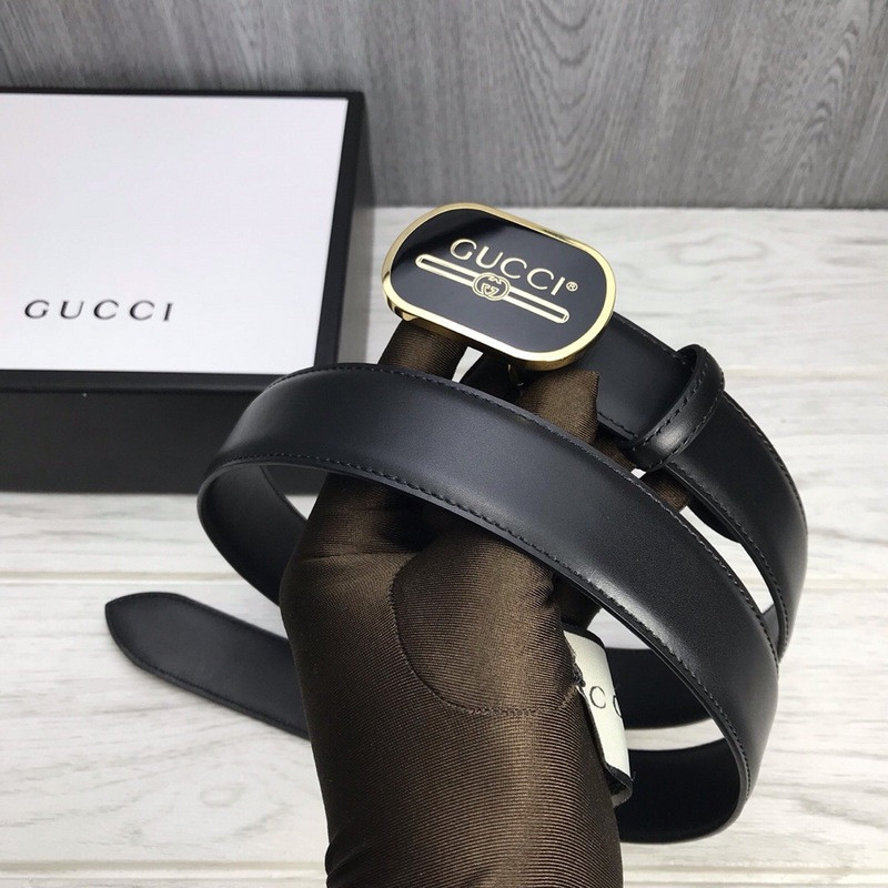 G*u*i leather belt with G*u*i print buckle 547754