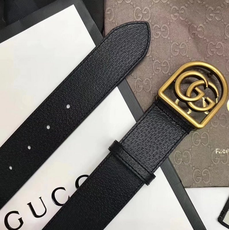 G*u*i ‎leather belt with framed double g 495128