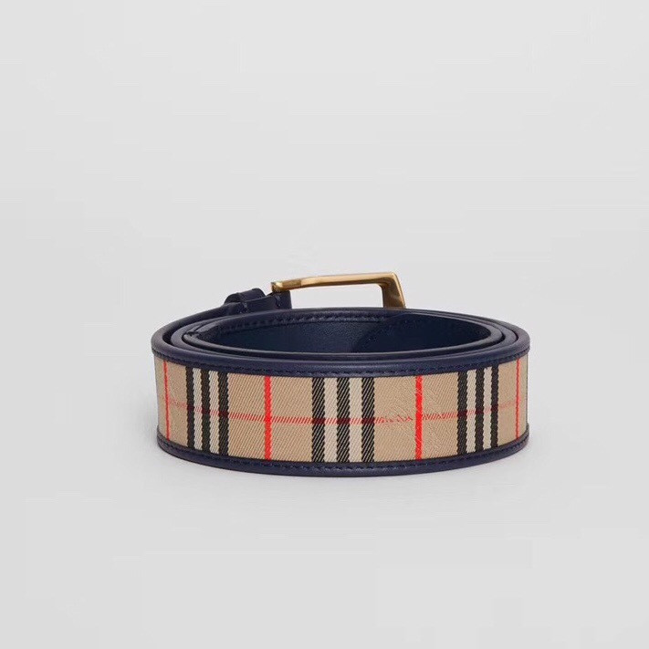 B**rry 1983 plaid leather d-ring belt w22850