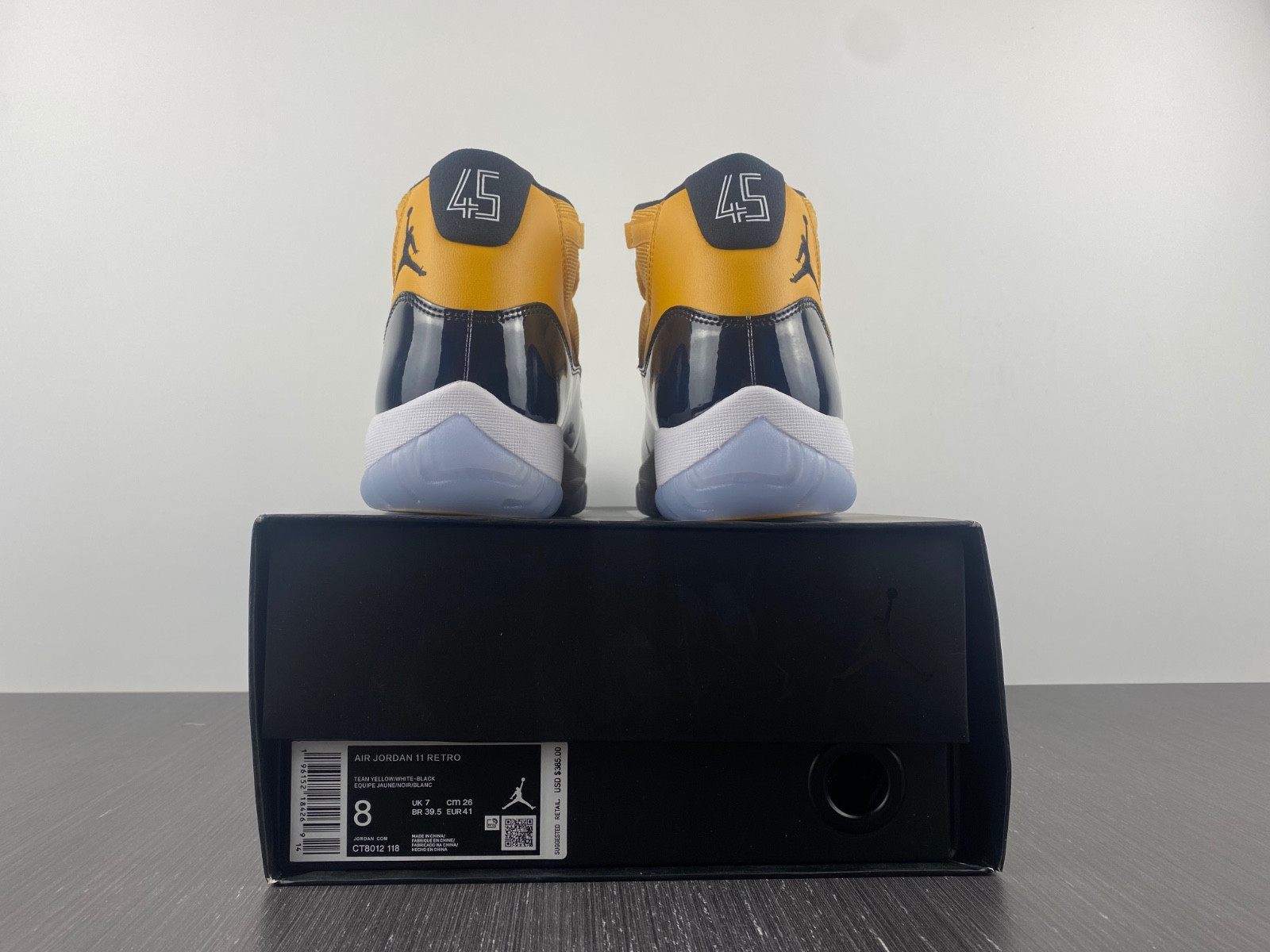 air jordan 11 retro black yellow white ct8012-118