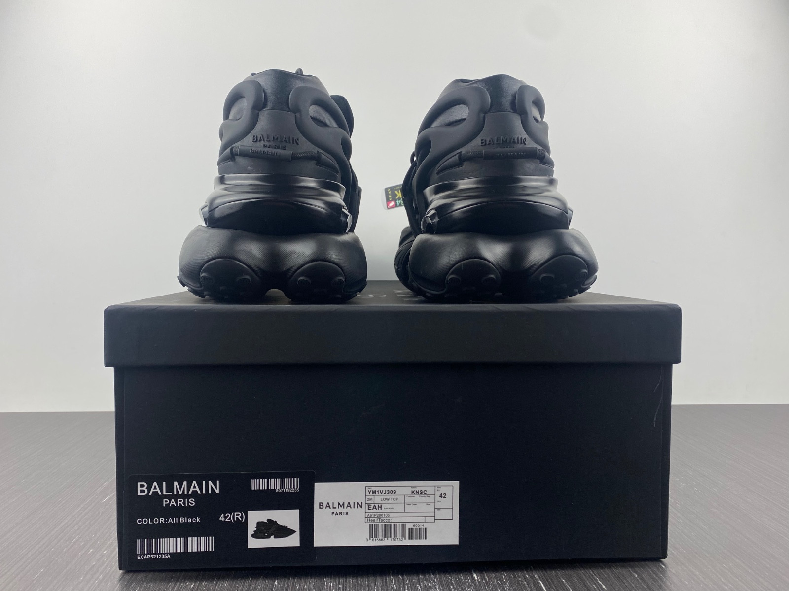 balmain leather unicorn low-top sneakers black men ym1vj309-knsc