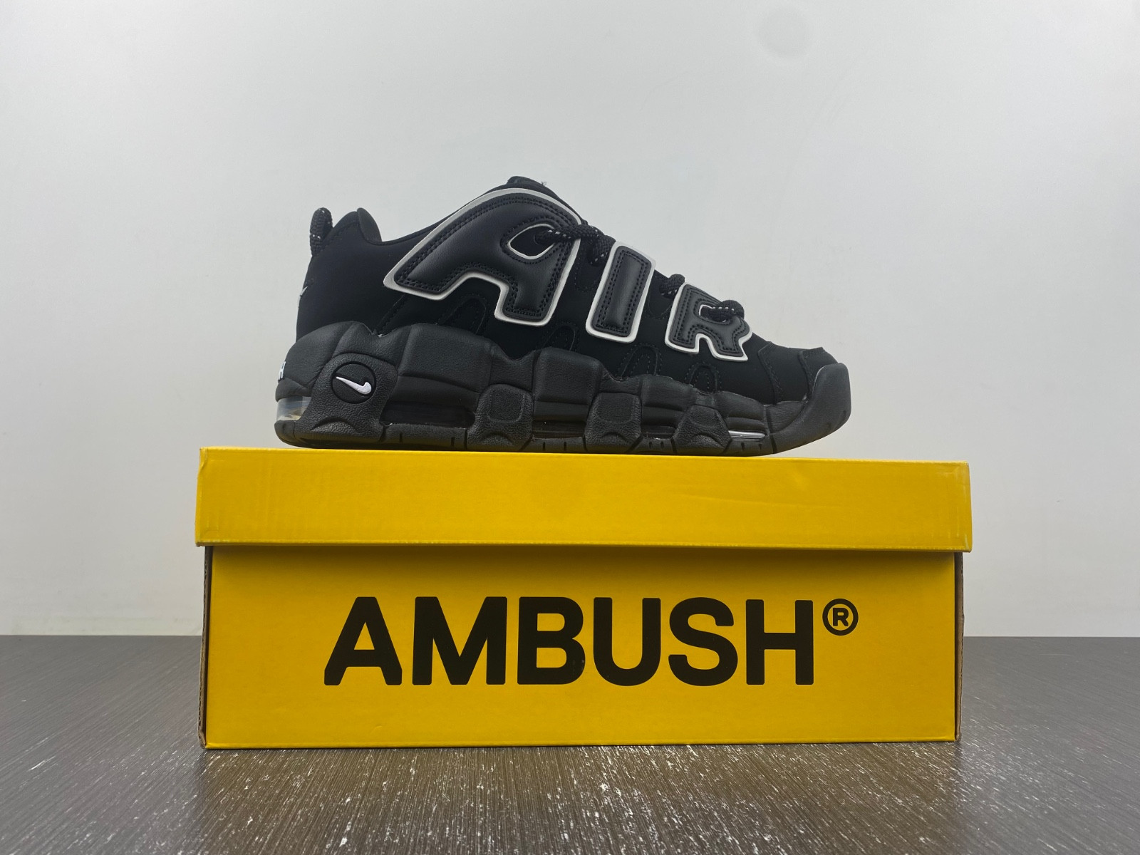 ambush x nike air more uptempo low “black/white” fb1299-001