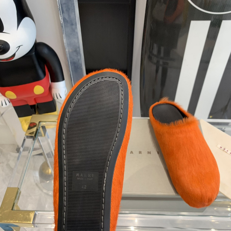 marni orange fussbett sabot loafers