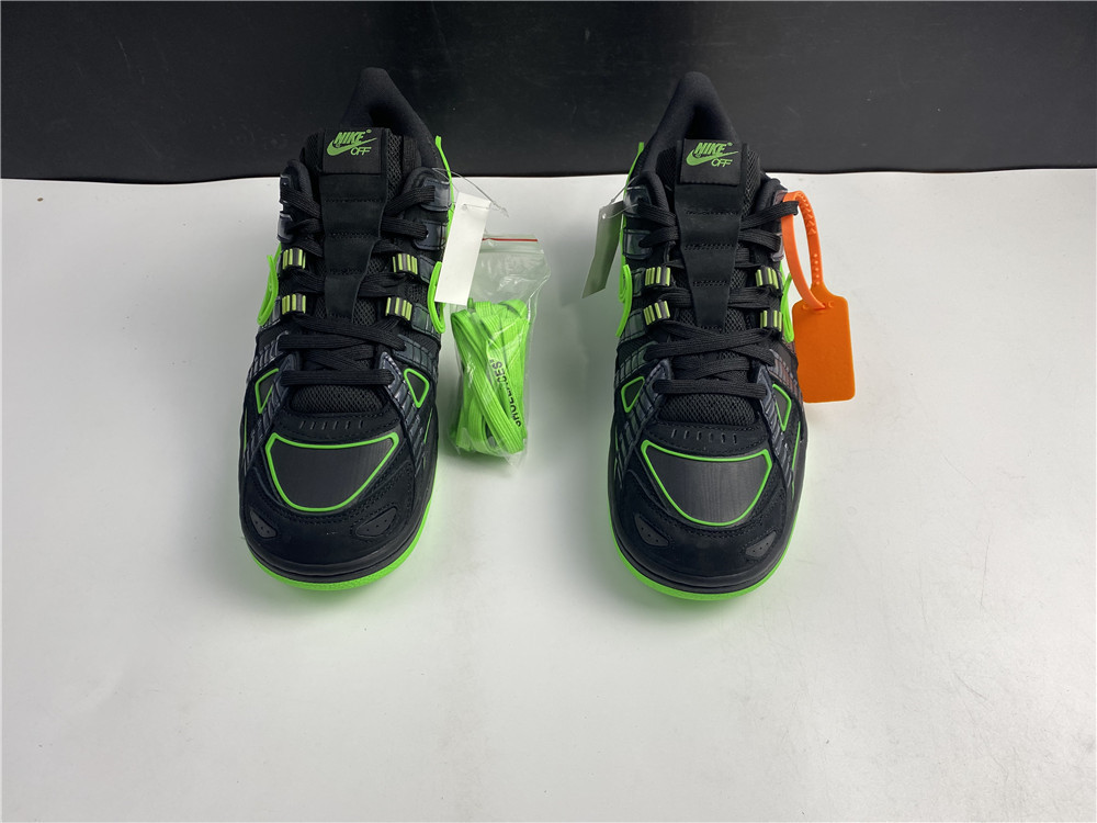 owt x nike air rubber dunk “green strike” cu6015-001