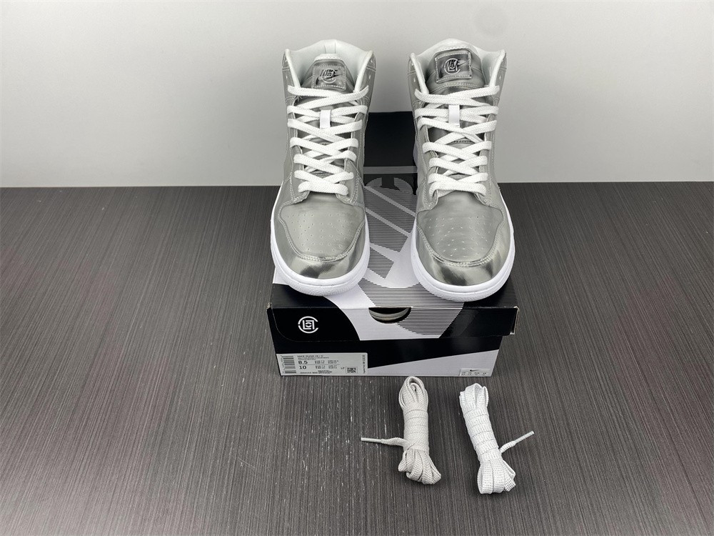nike dunk high clot metallic silver - dh4444-900