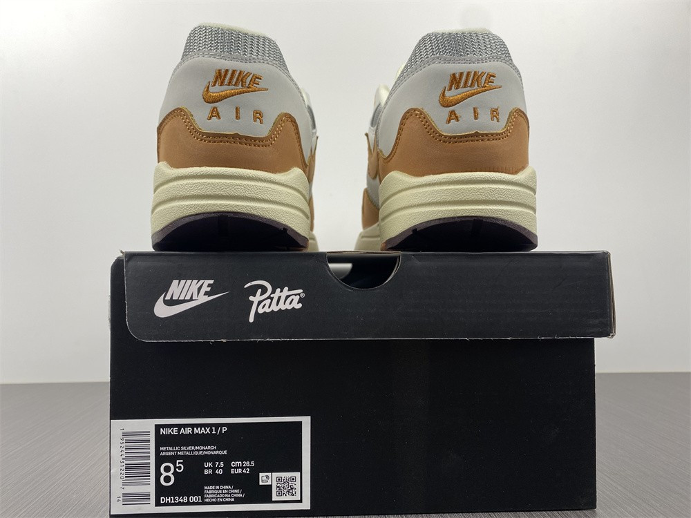 patta nike air max 1 rush maroon dh1348-001