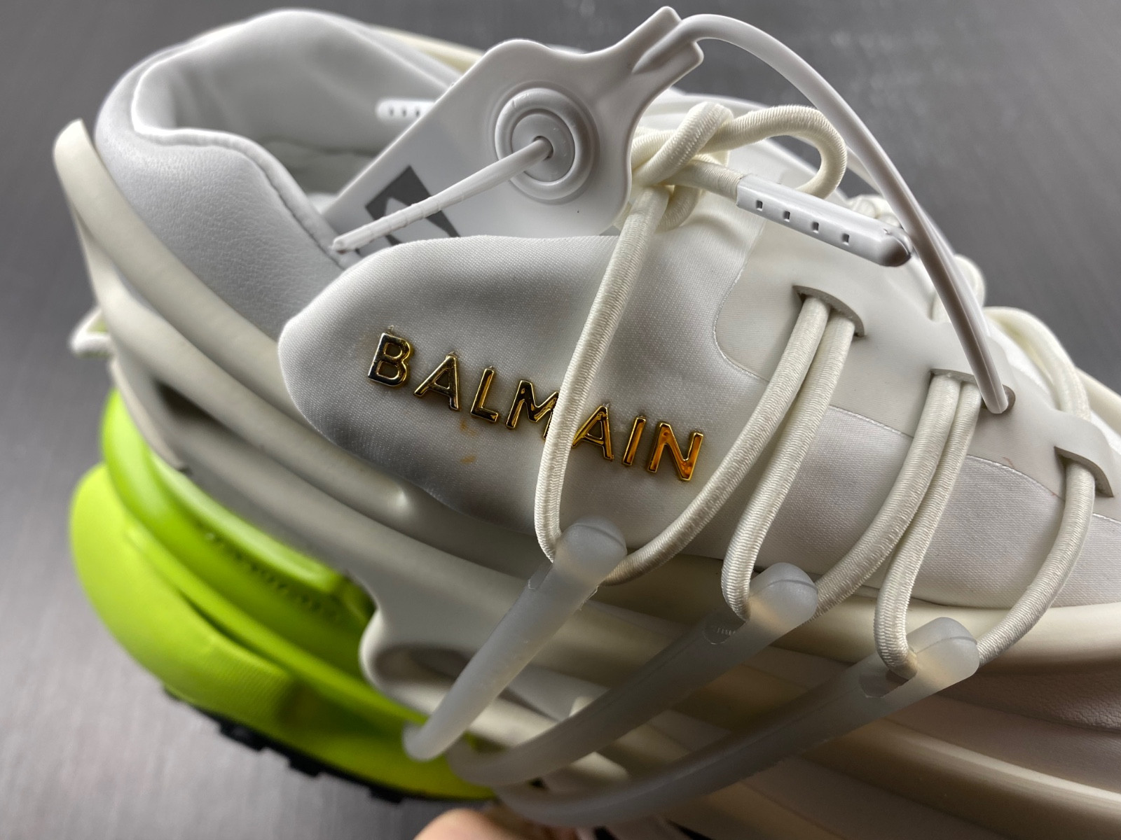 balmain neoprene and leather unicorn low-top sneakers am1vj309