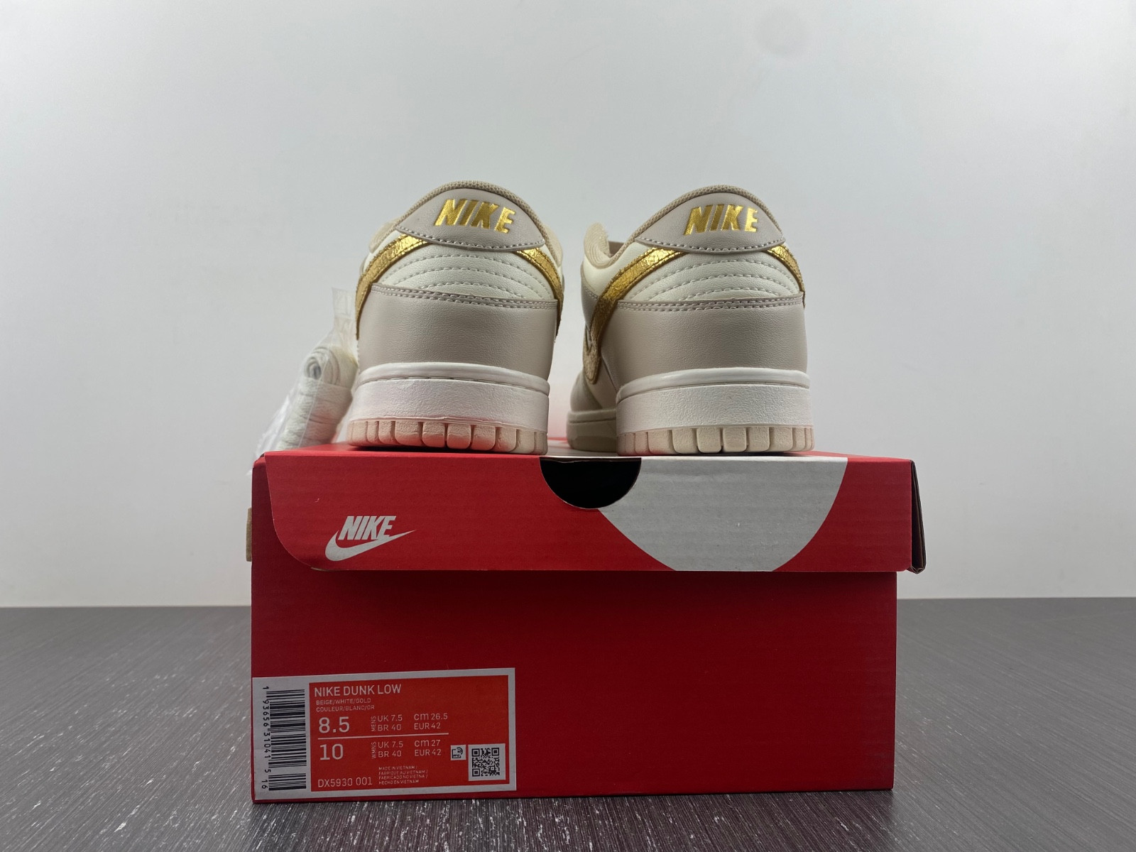 nike dunk low phantom metallic gold (women
