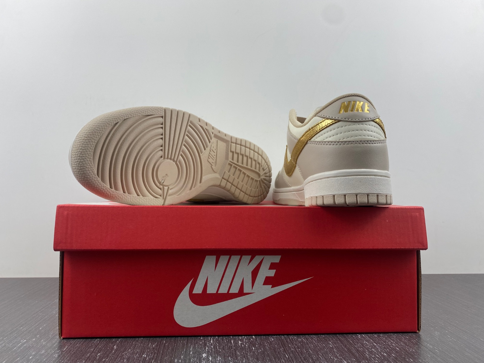 nike dunk low phantom metallic gold (women