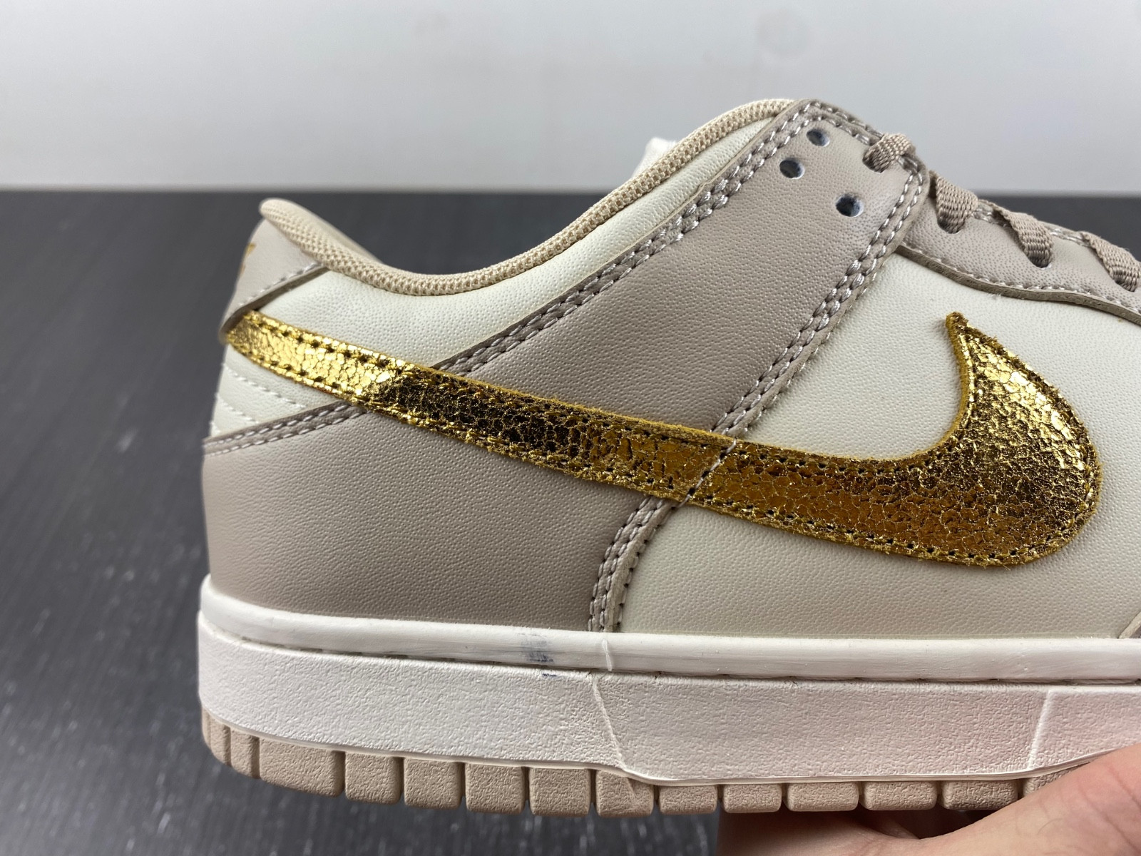 nike dunk low phantom metallic gold (women