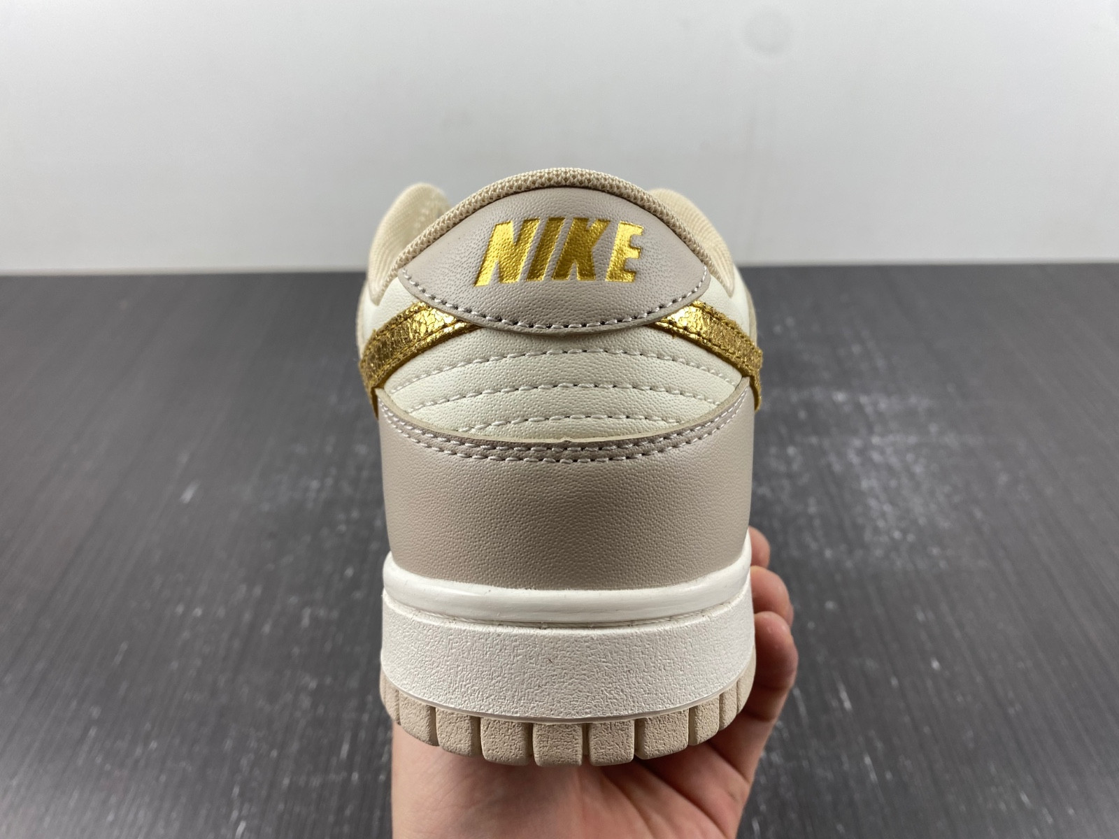 nike dunk low phantom metallic gold (women