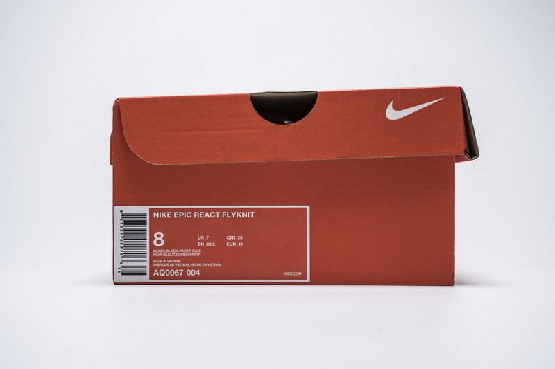 nike epic react flyknit black racer blue aq0067-004