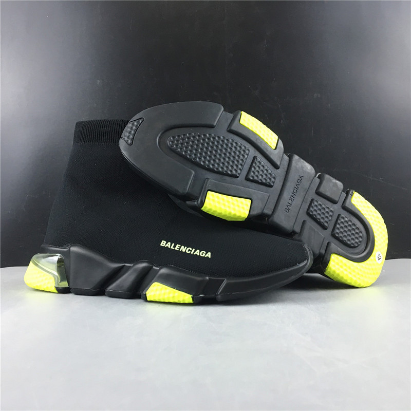Ba*len*cia*ga speed trainer sneakers with yellow bottom
