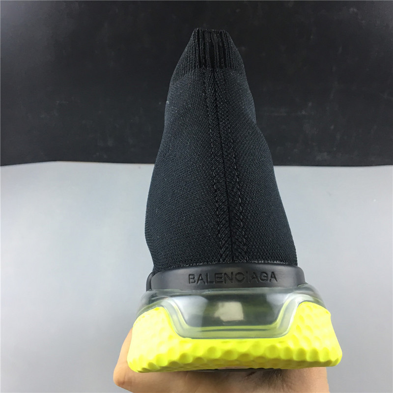 Ba*len*cia*ga speed trainer sneakers with yellow bottom